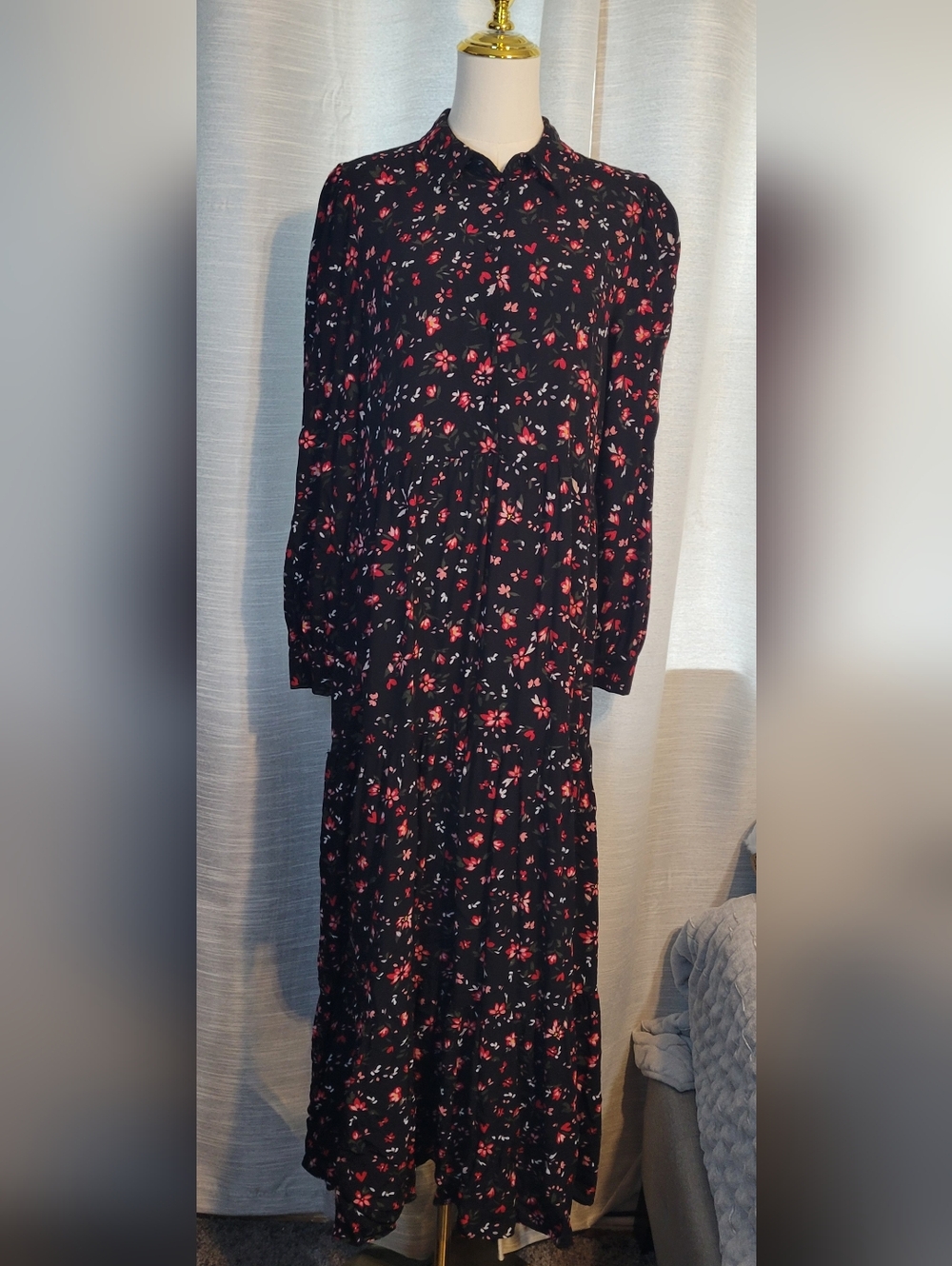 Leffties Long Sleeve Floral Maxi Dress